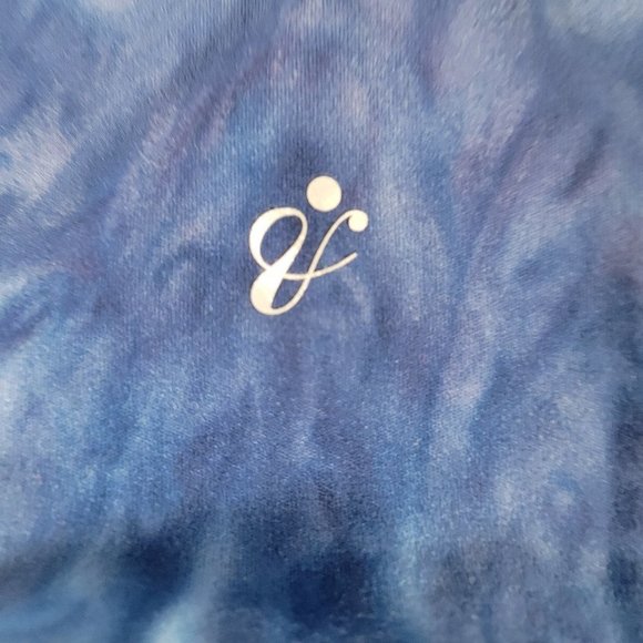 Women's A Core Spandex Blue Tie Die Biker Work Out Shorts - Size Small 23" Waist - Picture 3 of 6